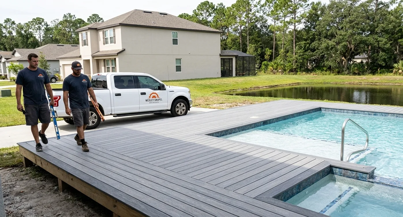Wesley Chapel Deck Builders slip-resistant composite pool deck