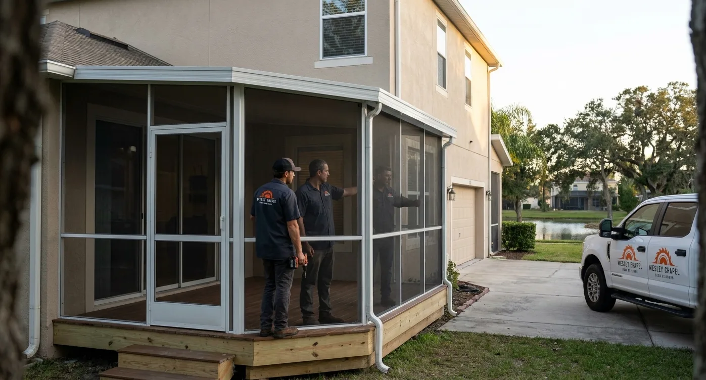 Wesley Chapel Deck Builders screened deck enclosure